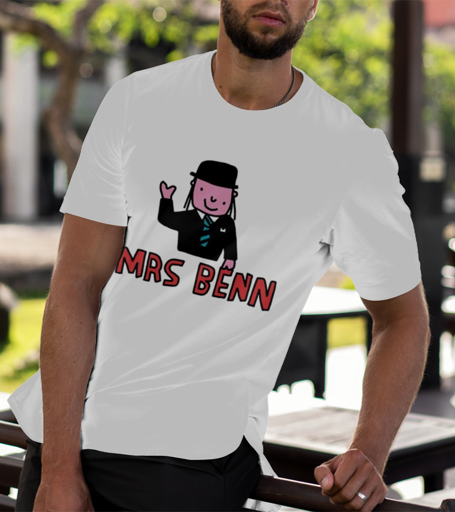 Mrs Benn Cartoon Character In Suit And Tie With Black Bowler Hat T-Shirt