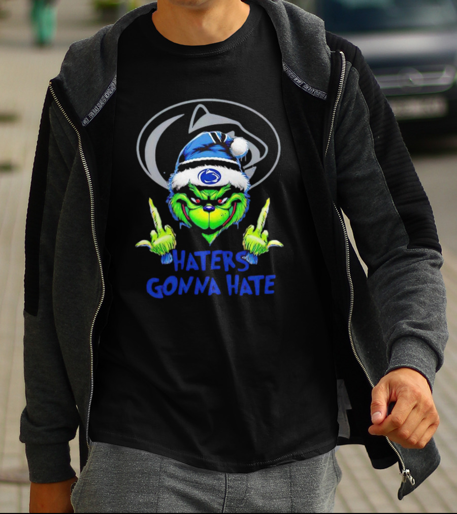 Nittany Lions Grinch Haters Gonna Hate Christmas T-Shirt