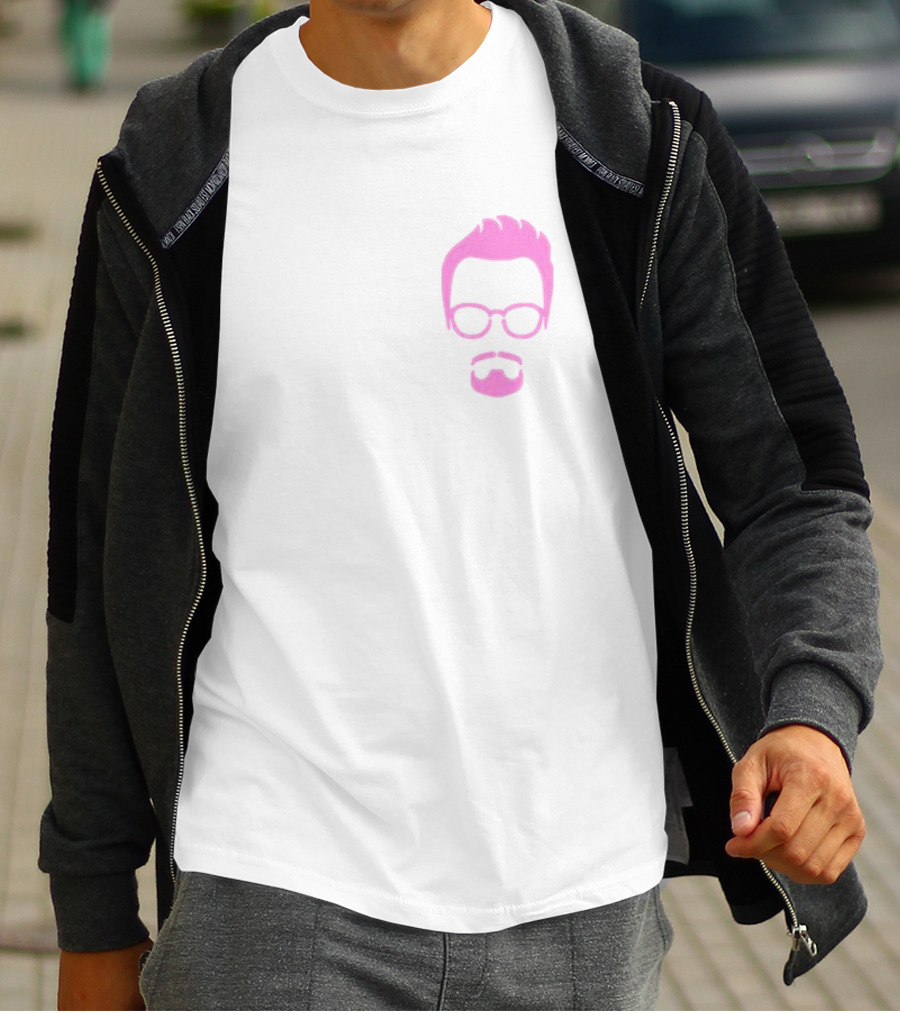 Goatee Pink Hair And Glasses T-Shirt