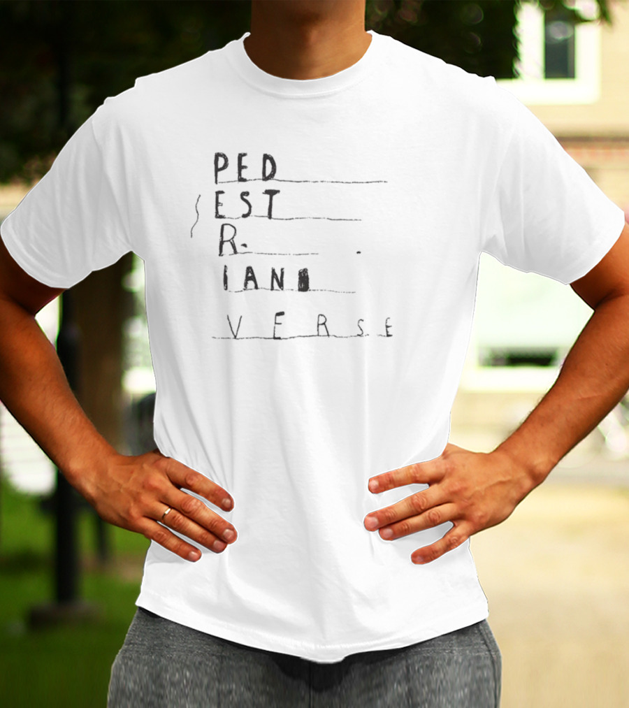 Frightened Rabbit Pedestrian Verse Letters In Vertical Formation T-Shirt