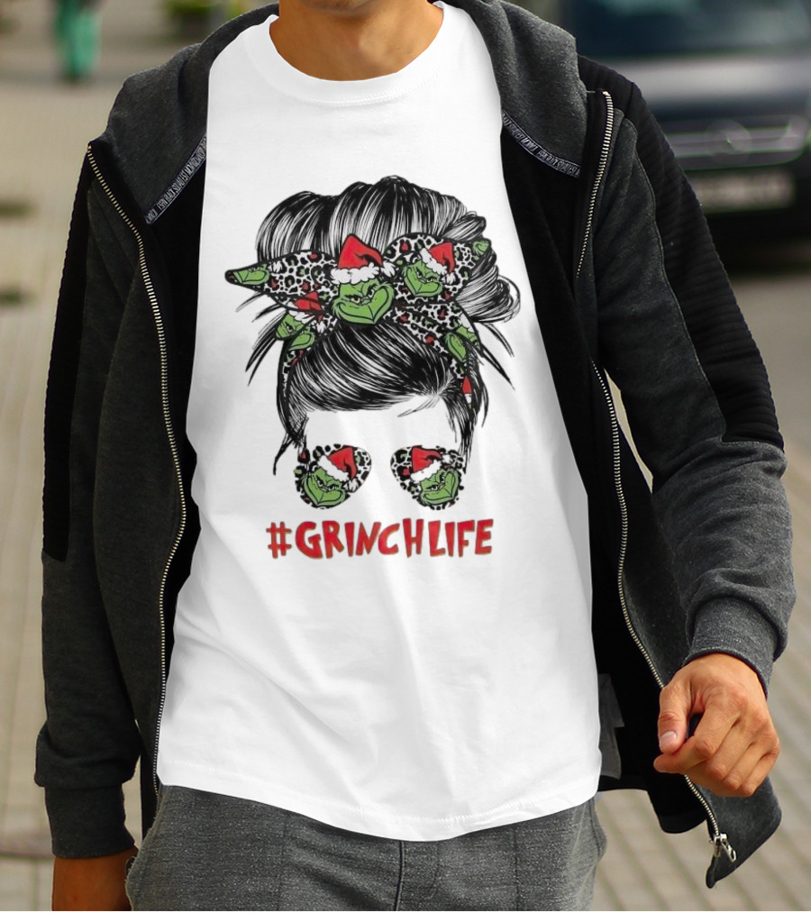 GrinchLife Christmas Girl Grinch Bow And Sunglasses T-Shirt