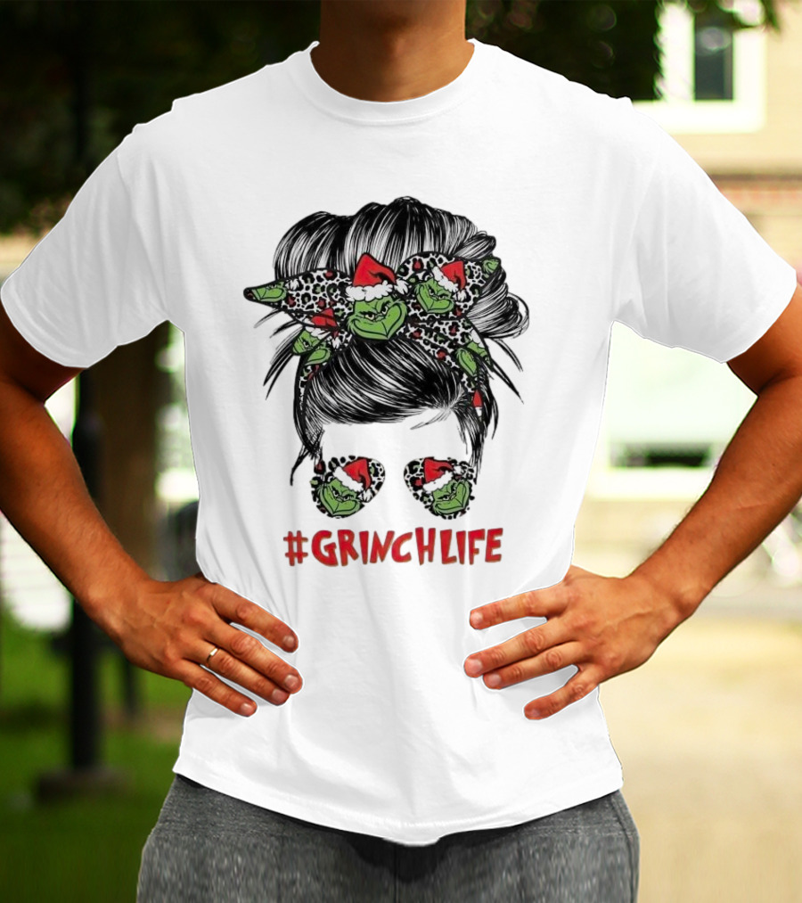 GrinchLife Christmas Girl Grinch Bow And Sunglasses T-Shirt