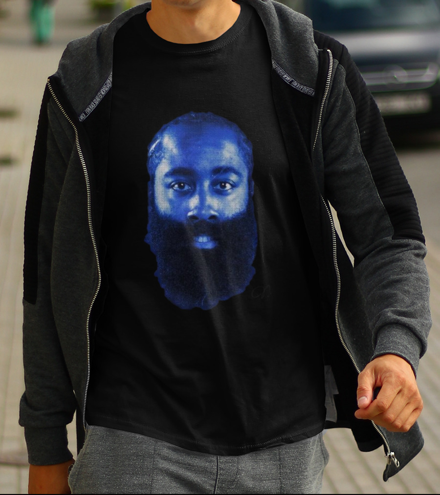 Harden Big Head Blue Halftone T-Shirt