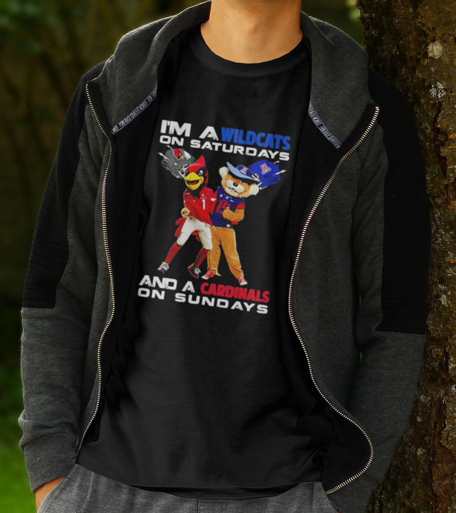 I’m A Wildcats On Saturdays And A Cardinals On Sundays Football Mascots T-Shirt