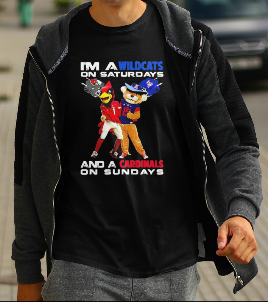 I’m A Wildcats On Saturdays And A Cardinals On Sundays Football Mascots T-Shirt