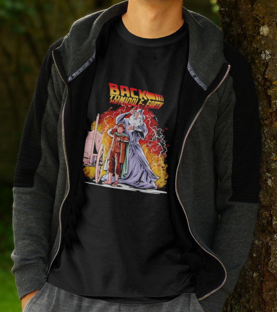 Back To The Middle-Earth Men's Time Travel Adventure Fusion T-Shirt