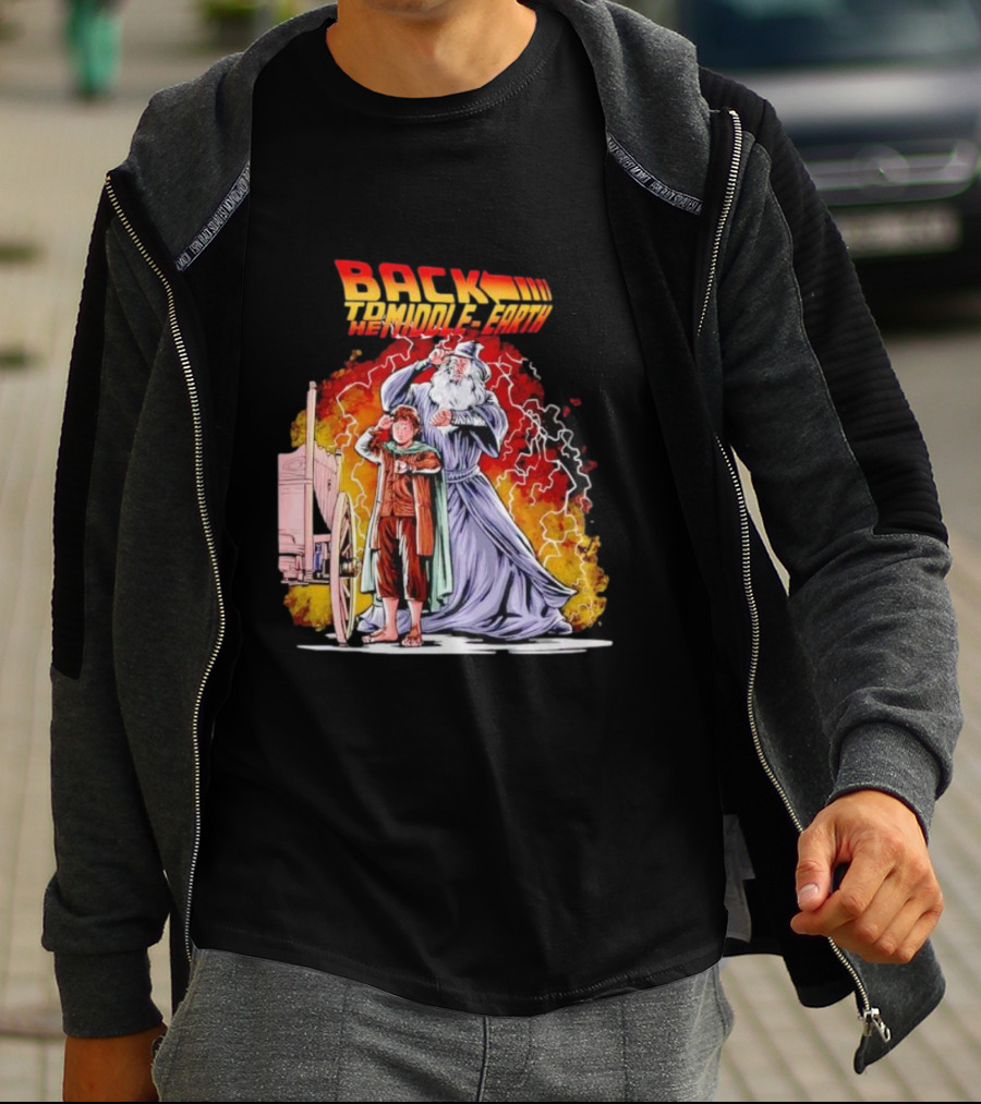 Back To The Middle-Earth Men's Time Travel Adventure Fusion T-Shirt