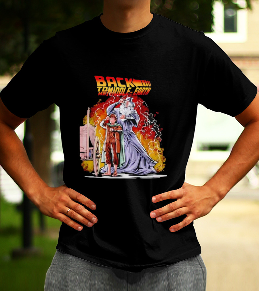 Back To The Middle-Earth Men's Time Travel Adventure Fusion T-Shirt