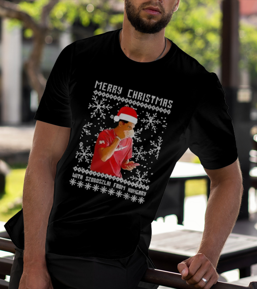 Merry Christmas With Szoboszlai From Hungary Ugly T-Shirt
