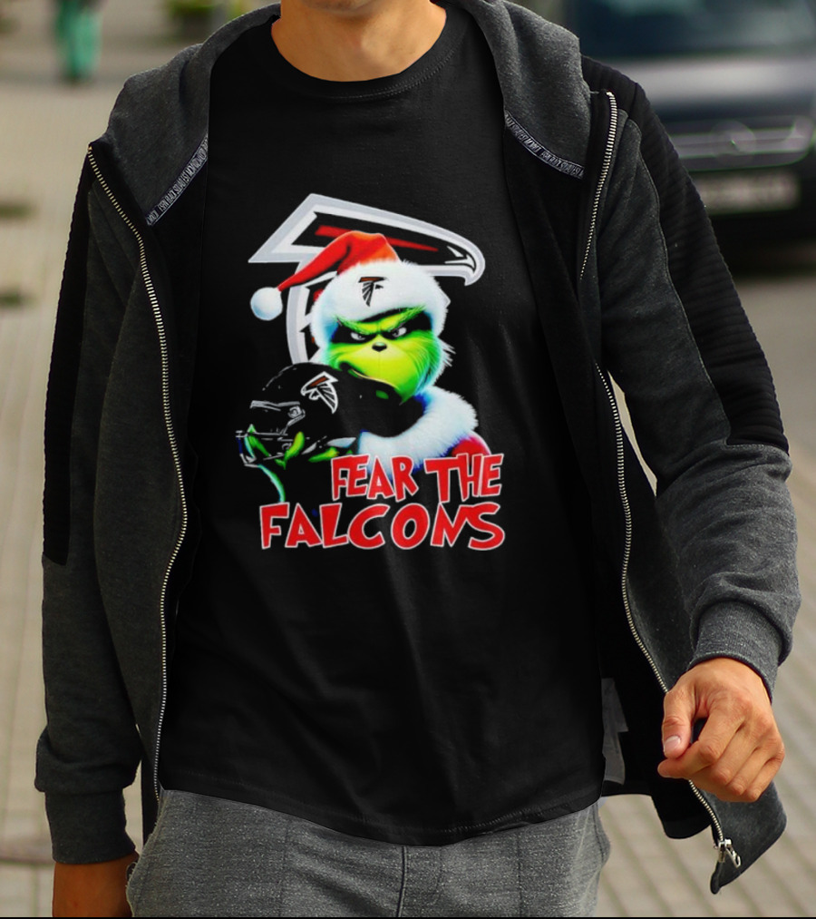 Atlanta Falcons Grinch Santa Fear The Falcons NFL T-Shirt