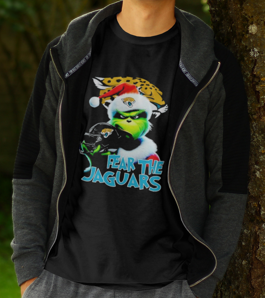 Santa Grinch Fear The Jaguars Jacksonville Jaguars NFL T-Shirt