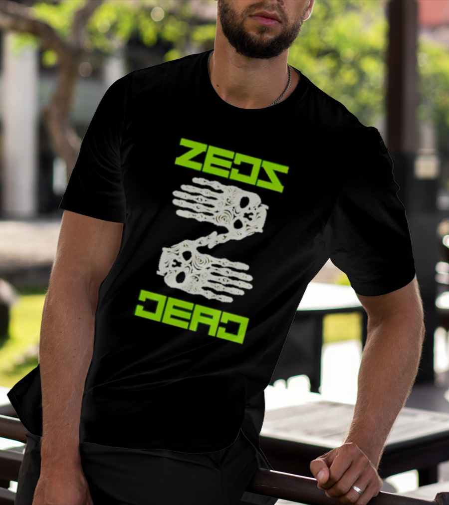 Zeds Dead Skeleton Hands Neon Typography T-Shirt