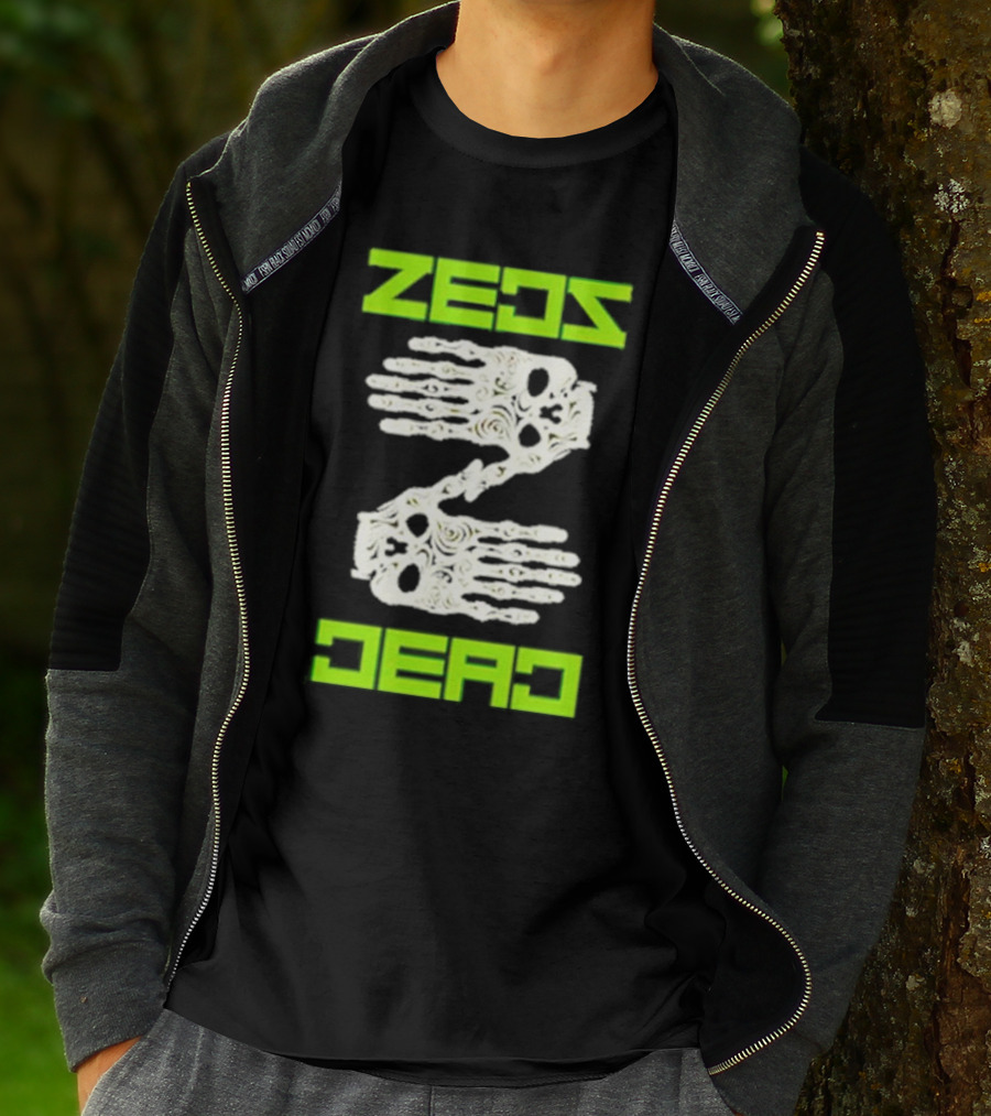 Zeds Dead Skeleton Hands Neon Typography T-Shirt