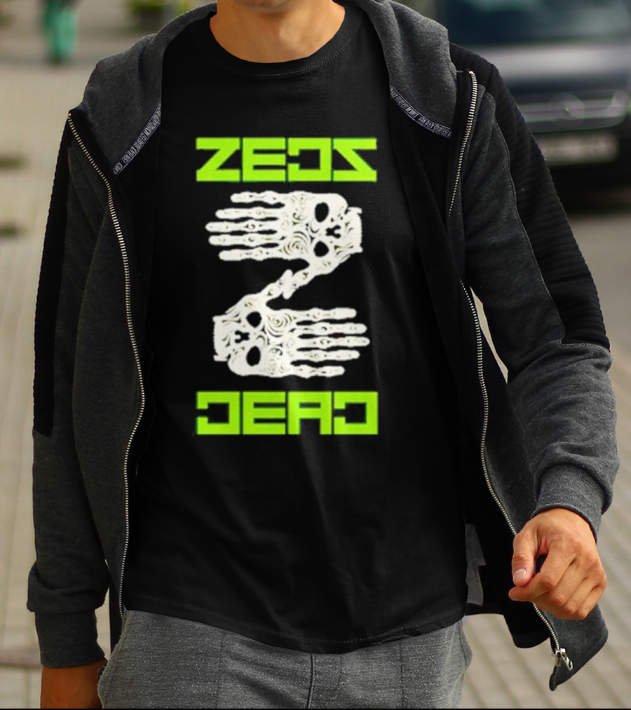 Zeds Dead Skeleton Hands Neon Typography T-Shirt
