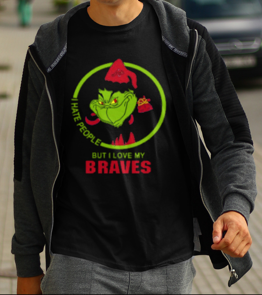 I Hate People But I Love My Braves Atlanta MLB Christmas Grinch T-Shirt