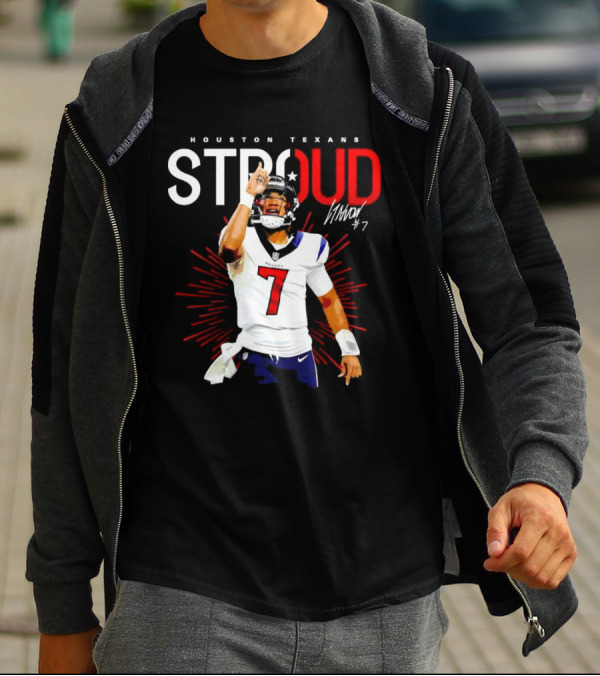 Houston Texans Cj Stroud #7 Signature Visionary Leader T-Shirt