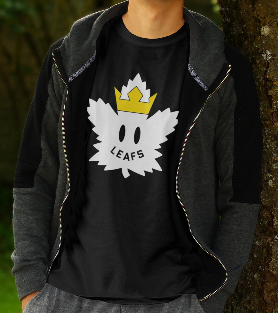 Leafs White Crown Face Emblem T-Shirt