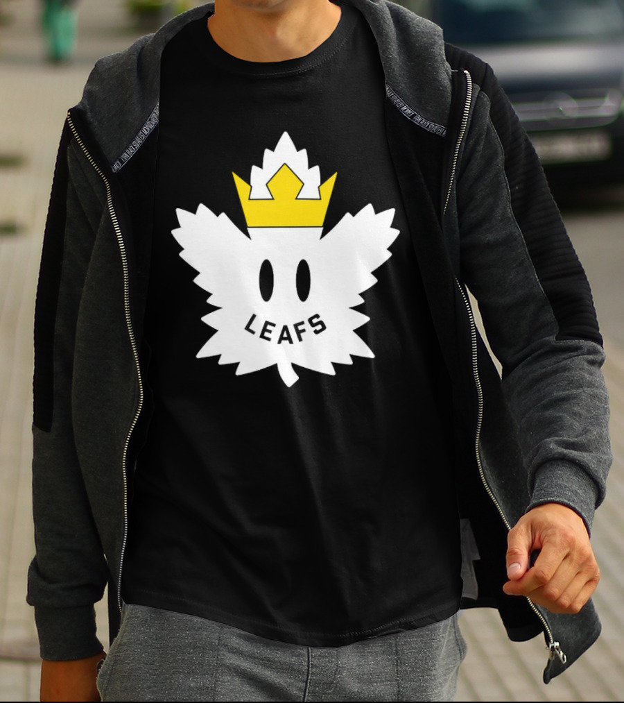 Leafs White Crown Face Emblem T-Shirt