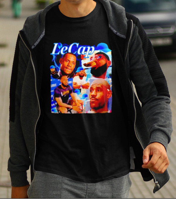 LeCap Lebron James Lakers Playoffs Meme Electricity Background T-Shirt