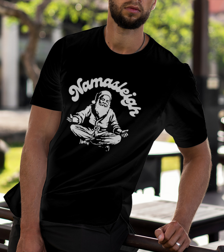 Namasleigh Santa Claus Meditating With Yoga Pose T-Shirt