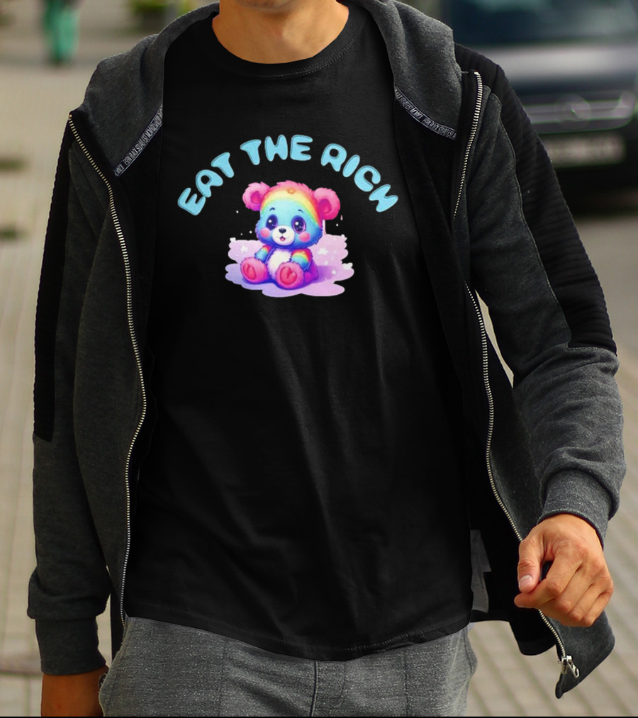 Eat The Rich Rainbow Teddy Bear T-Shirt