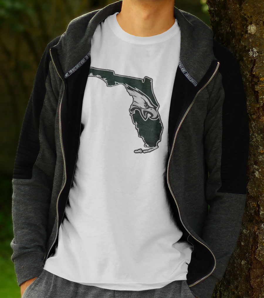 Philadelphia Eagles Florida Map Bleeds Green T-Shirt