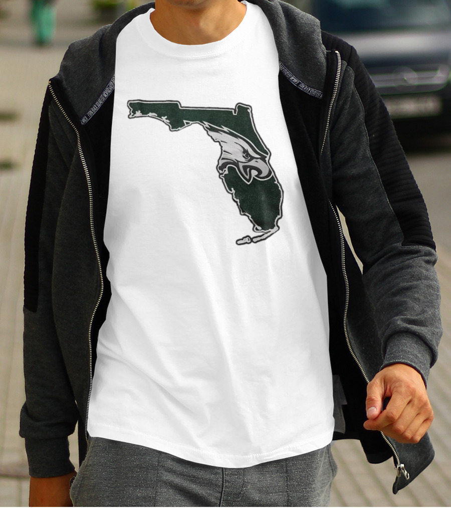 Philadelphia Eagles Florida Map Bleeds Green T-Shirt