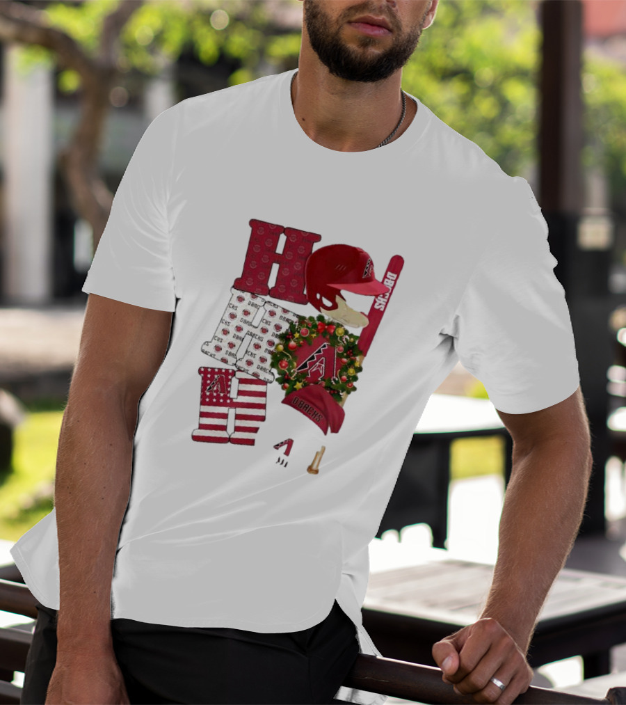 Arizona Diamondbacks D-Backs Ho Ho Ho Merry Christmas Holiday Baseball T-Shirt
