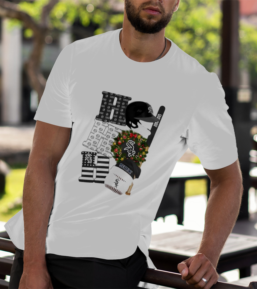 Chicago White Sox Christmas Ornaments And Sox Baseball Gear Wreath T-Shirt