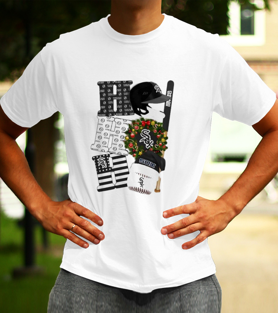 Chicago White Sox Christmas Ornaments And Sox Baseball Gear Wreath T-Shirt