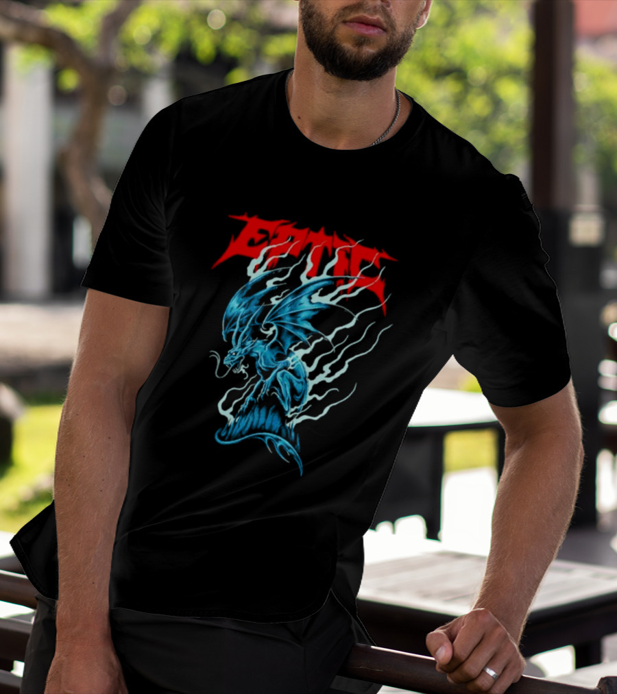 Eptic Blue Dragon Flame Art Collaboration With Yara Noe T-Shirt