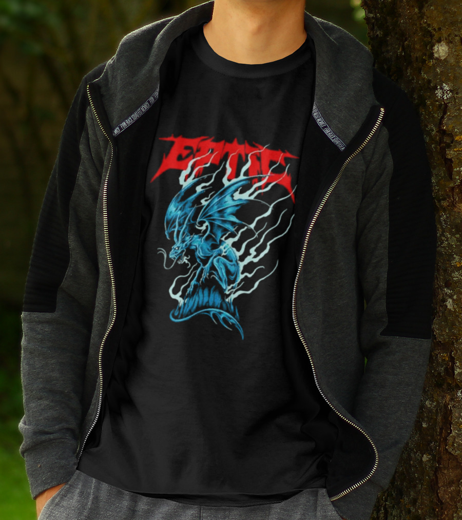 Eptic Blue Dragon Flame Art Collaboration With Yara Noe T-Shirt