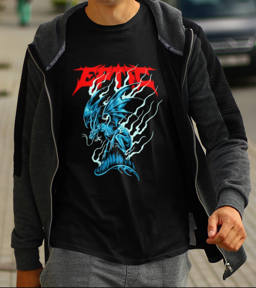 Eptic Blue Dragon Flame Art Collaboration With Yara Noe T-Shirt