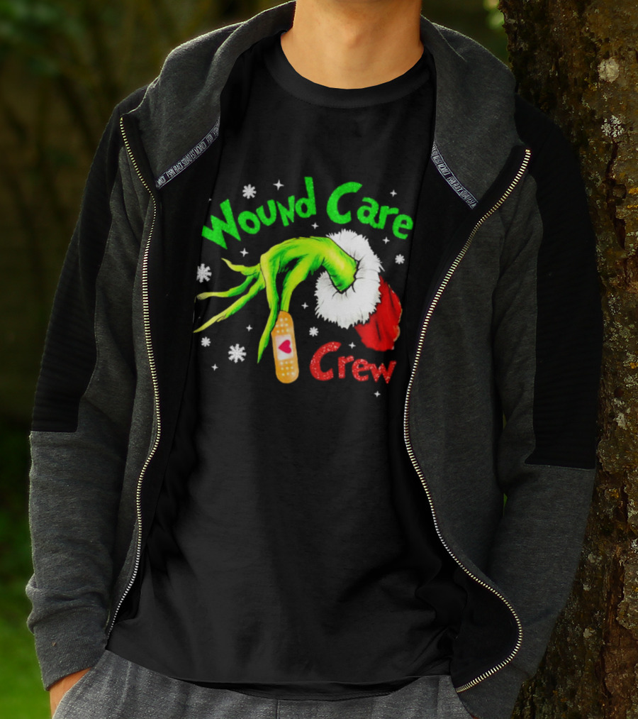 Wound Care Crew Grinch Hand Merry Christmas T-Shirt