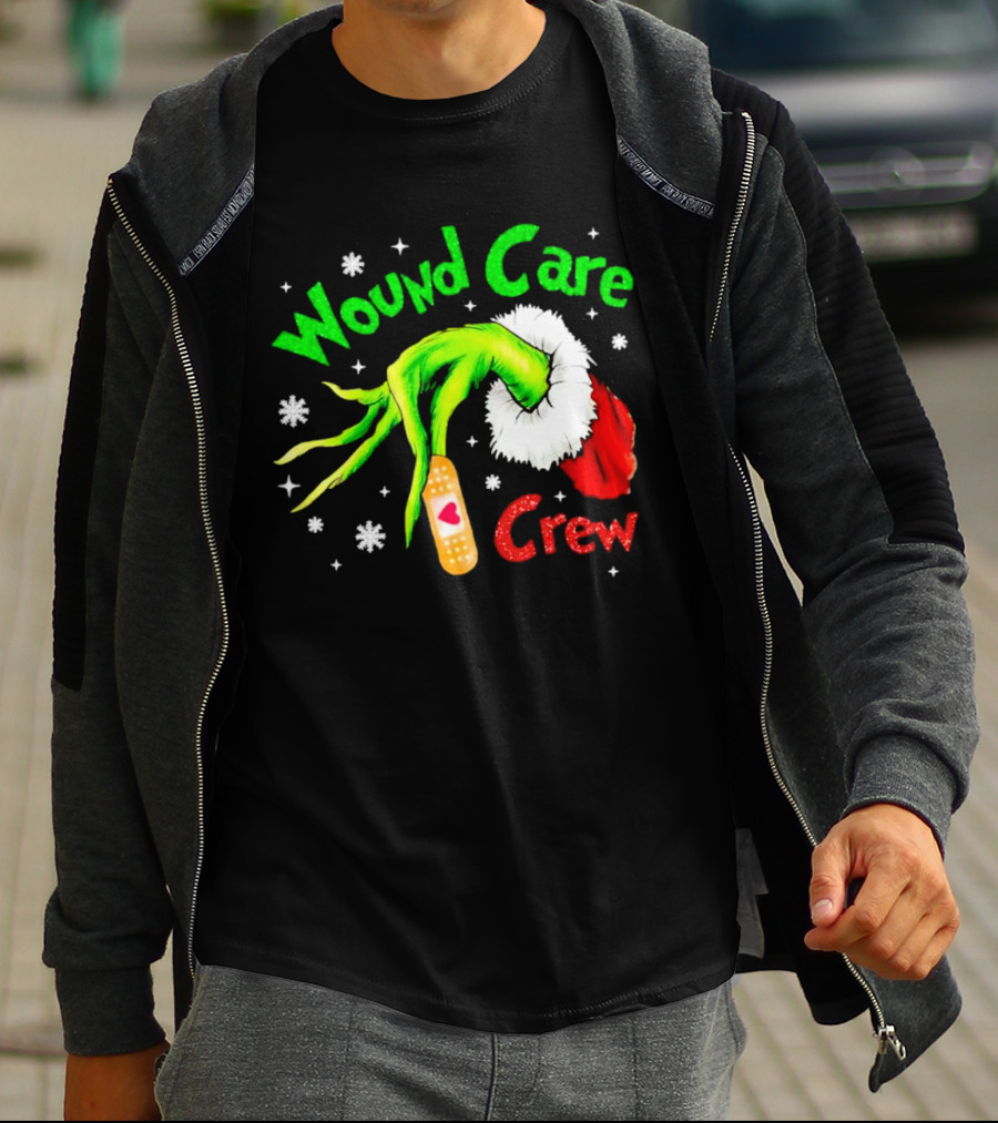 Wound Care Crew Grinch Hand Merry Christmas T-Shirt