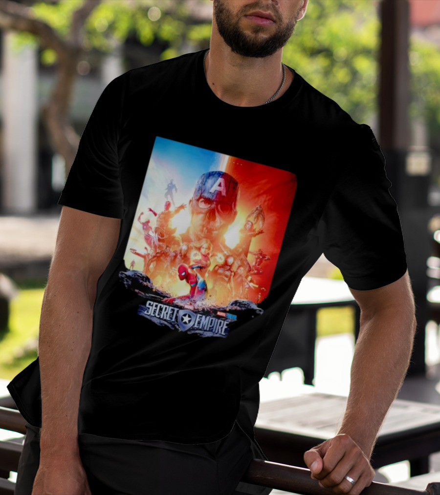 Marvel Secret Empire Captain America A Hydra Battle With Spider-Man And Avengers T-Shirt