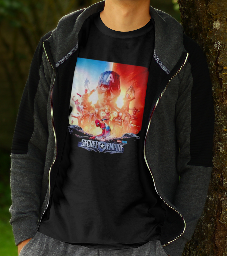 Marvel Secret Empire Captain America A Hydra Battle With Spider-Man And Avengers T-Shirt