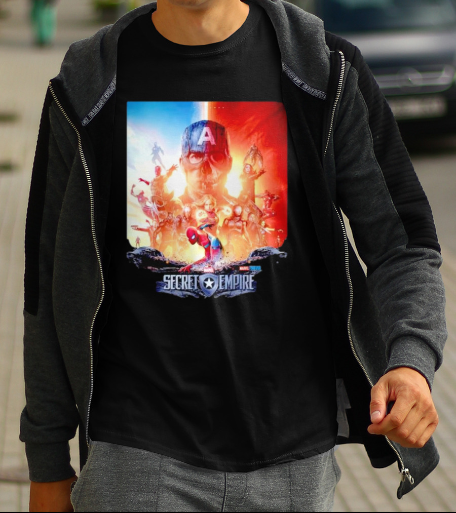 Marvel Secret Empire Captain America A Hydra Battle With Spider-Man And Avengers T-Shirt