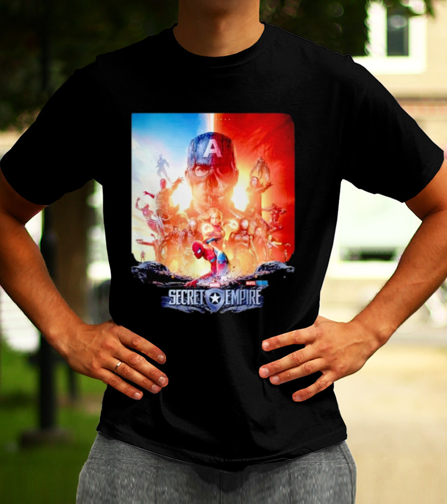 Marvel Secret Empire Captain America A Hydra Battle With Spider-Man And Avengers T-Shirt
