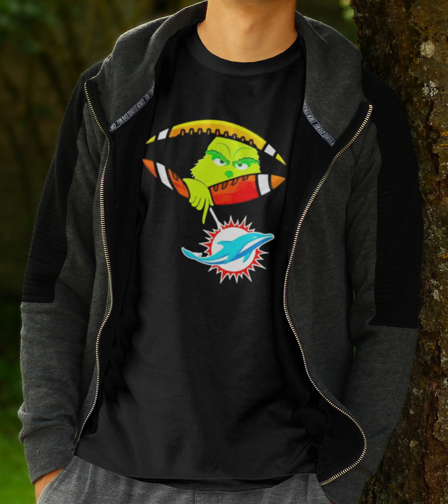 Miami Dolphins Grinch Football Fan Zipper T-Shirt