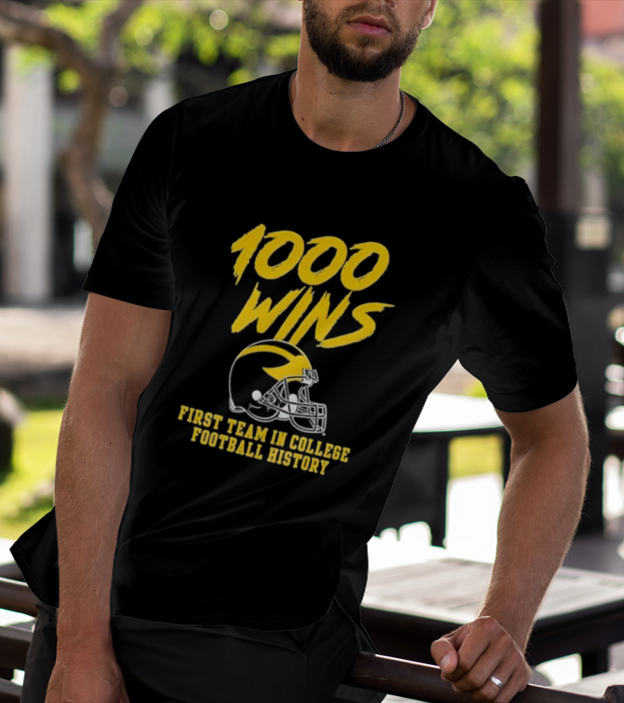 Michigan Wolverines 1000 Wins First Team In College Football History Helmet T-Shirt