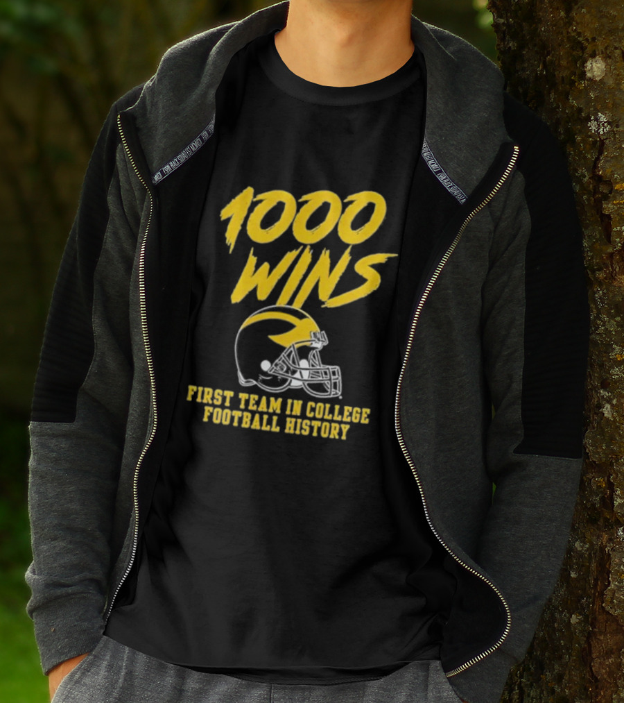 Michigan Wolverines 1000 Wins First Team In College Football History Helmet T-Shirt