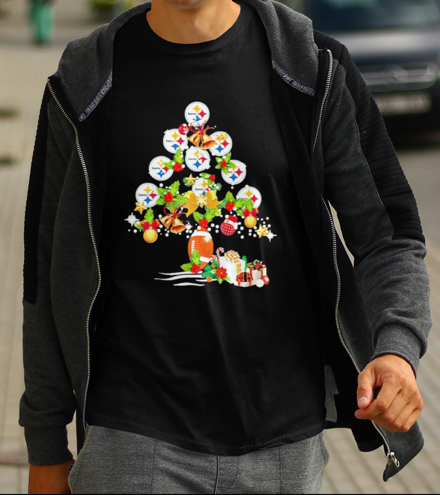 Pittsburgh Steelers Christmas Tree Holiday Football Ornaments And Gifts T-Shirt