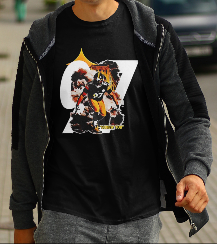 Cameron Heyward Screw You 97 Pittsburgh Steelers Steel City Skyline T-Shirt