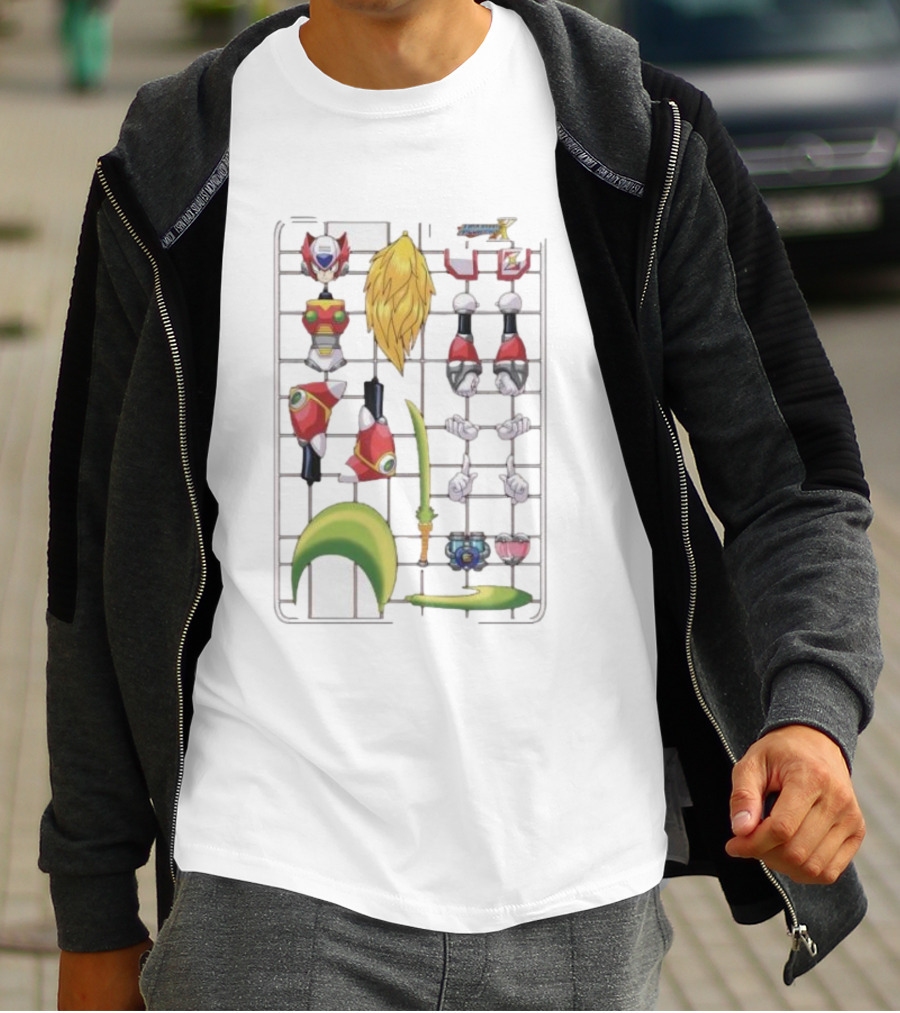 Capcom Megaman Zero Model Kit Elements Tekno Edizioni Parts Assembly T-Shirt