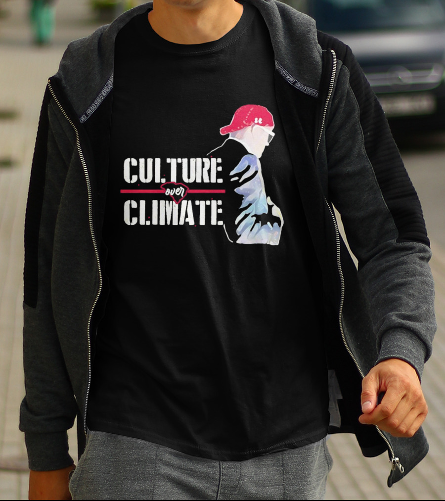 CULTURE OVER CLIMATE Red Cap Figure T-Shirt