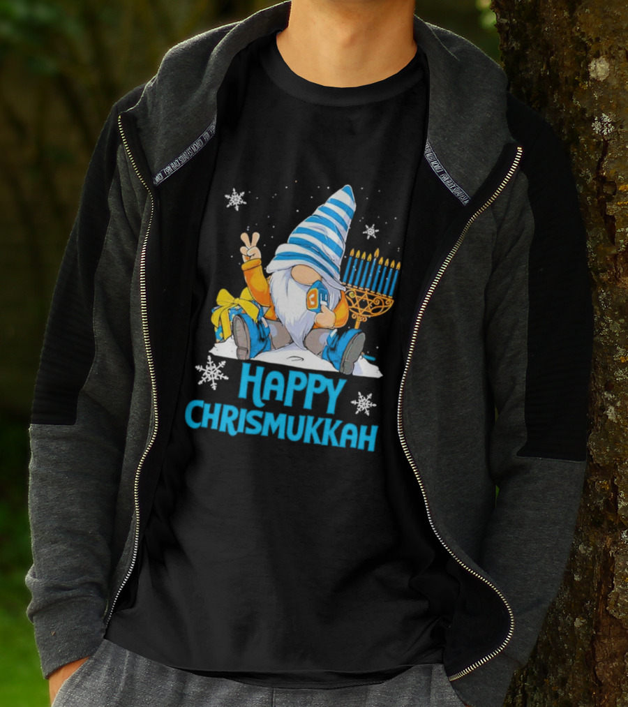 Happy Chrismukkah Gnome Menorah Snowflakes T-Shirt