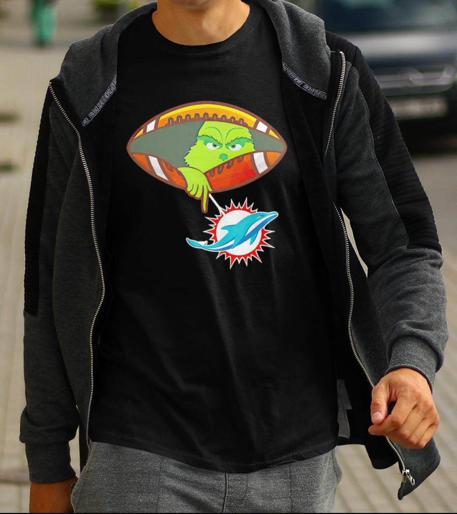 Grinch Ew Miami Dolphins Football T-Shirt
