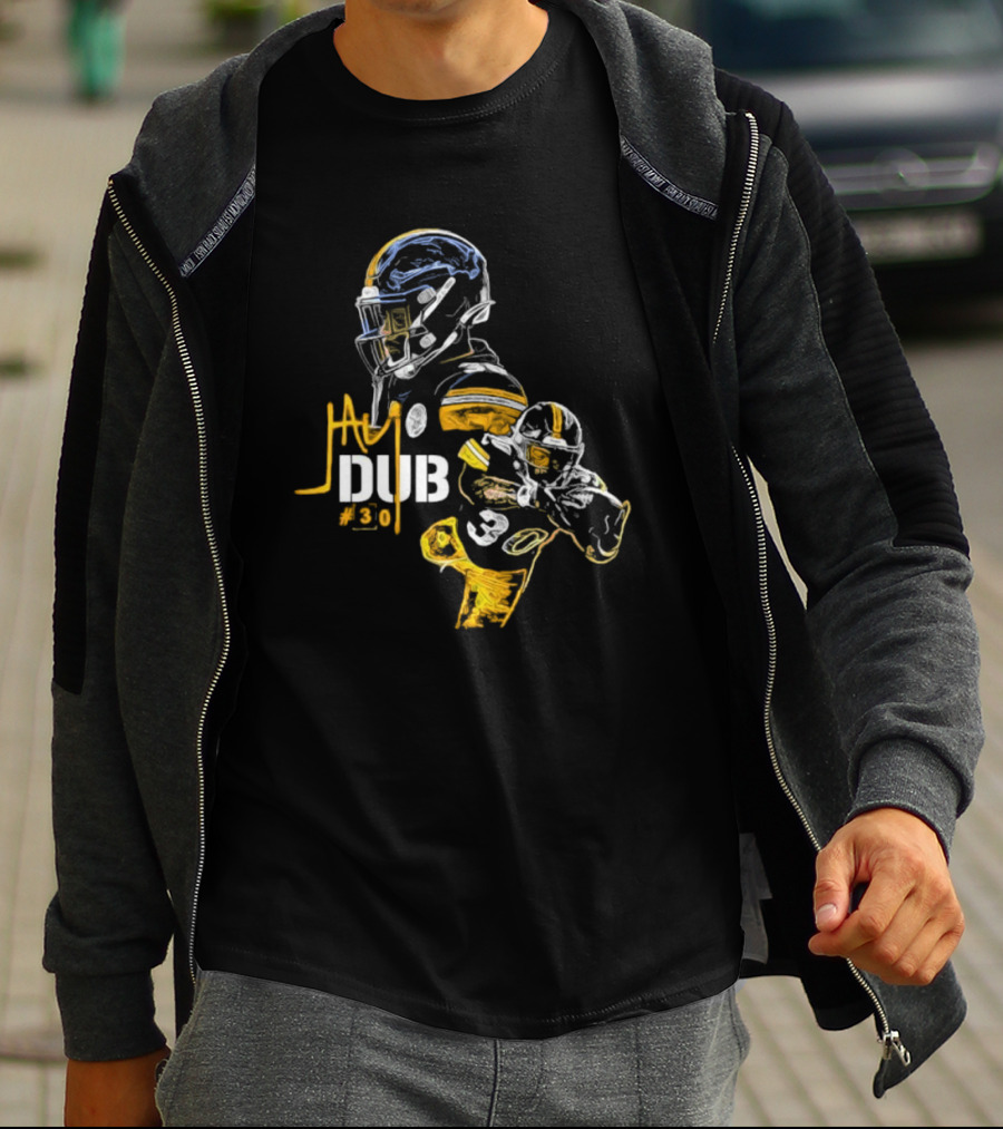 Jaylen Warren Jay Dub #30 Football Highlight Sketch T-Shirt