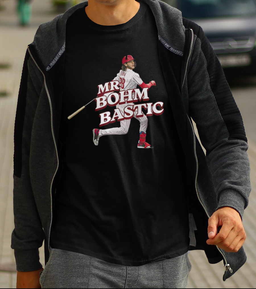Mr Bohm-Bastic Philadelphia Phillies Baseball Player Action Pose T-Shirt